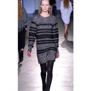 3.1 Phillip Lim Striped Gray Marble Sweater Dress